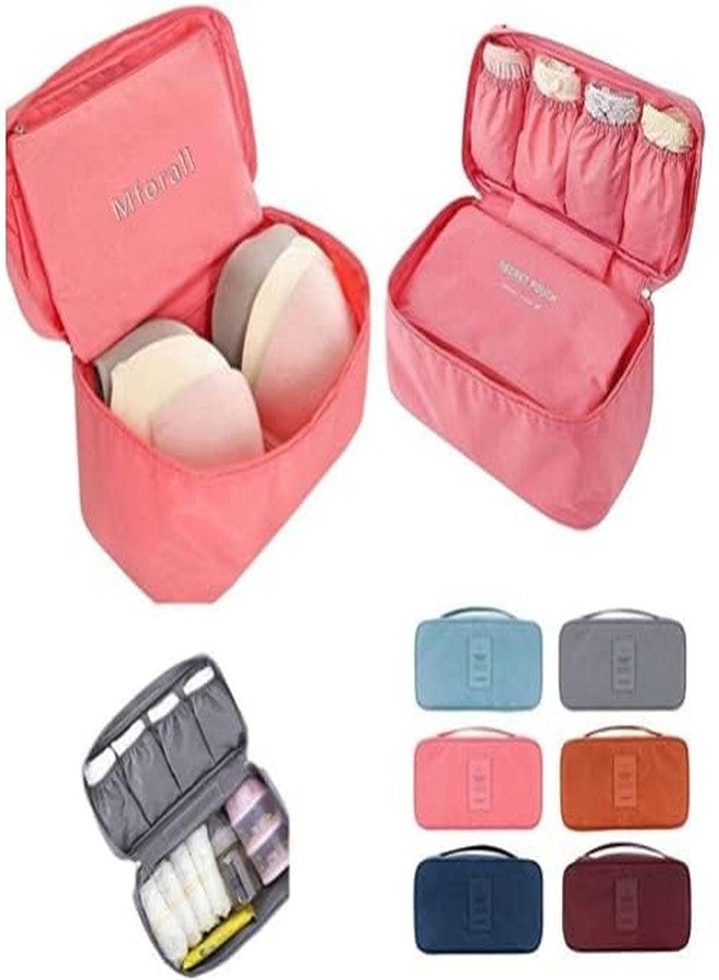 Mforall Portable Underwear Bra Socks Cosmetics Travel Pouch Organizer Lingerie Pouch Travel Organizer Travel Organizer Bag for Women & Girls (Multi Color) - Image 2
